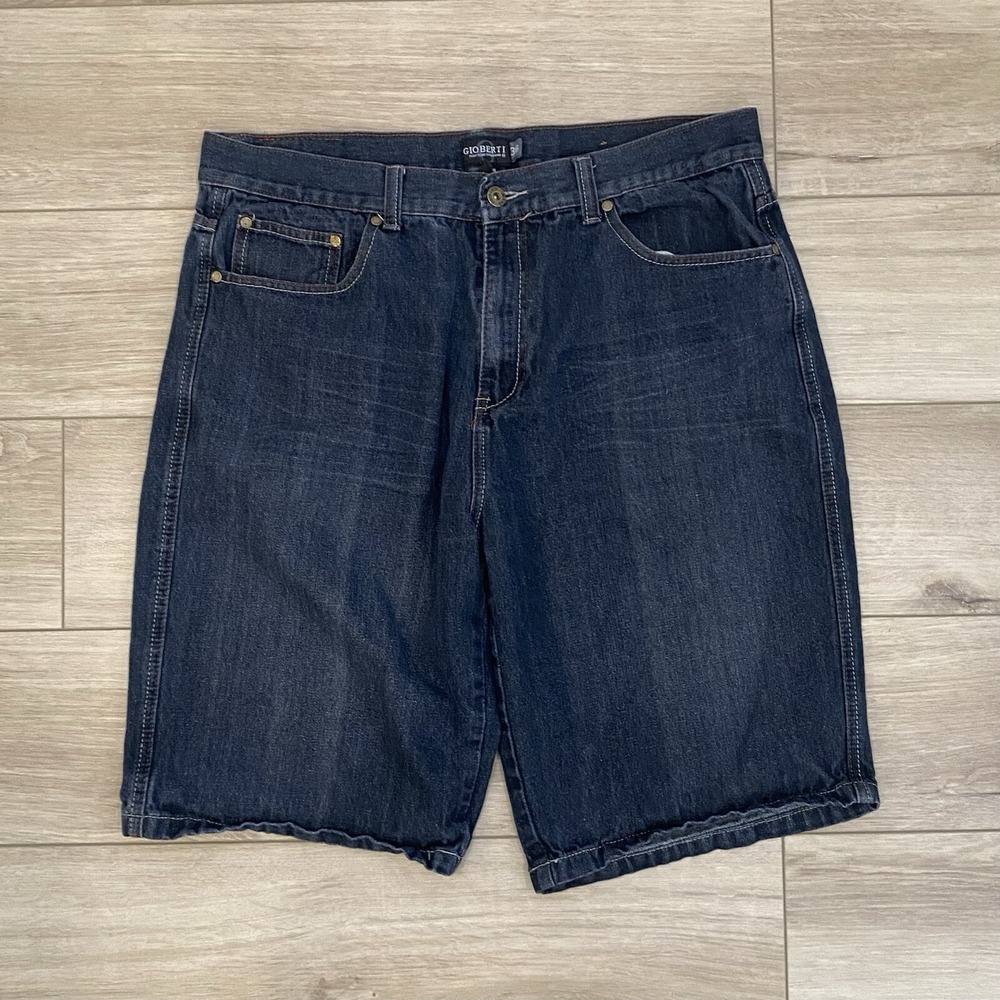 Y2K Gioberti Jean Shorts Mens Size 36x12.5" Skater Grunge Gothic Jorts 2000s